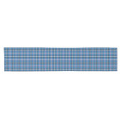 Klassieke blauwe zwart-wit geruite tafelloper (Horizontaal)