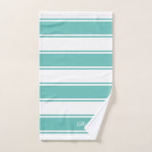 Klassieke Blauwgroen en Witte Stripes Bath Towel S Bad Handdoek (Handdoek)