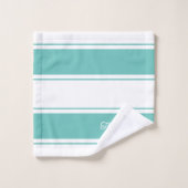 Klassieke Blauwgroen en Witte Stripes Bath Towel S Bad Handdoek (Wasdoekje)