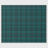Klassieke Blauwgroen en zwarte Tartan Plaid Cadeaupapier (Vlak)