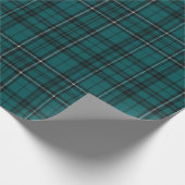 Klassieke Blauwgroen en zwarte Tartan Plaid Cadeaupapier (Hoek)