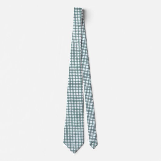 Klassieke Blauwgroen Green Gingham Plaid Pattern H Stropdas (Voorkant)
