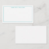 Klassieke Blauwgroen groene professionele dun gren Notitiekaartje (Voorkant / Achterkant)