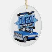 Klassieke blauwvierkant lichaam keramisch ornament (Rechts)