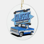 Klassieke blauwvierkant lichaam keramisch ornament (Links)