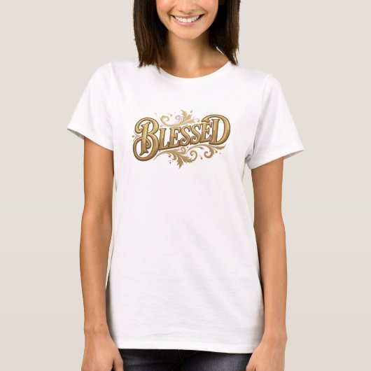 Klassieke BLESSED 2D-kunstcompositie T-shirt (Voorkant)