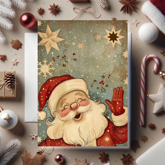 Klassieke blije kerstman kerstmis kaart