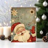 Klassieke blije kerstman kerstmis kaart