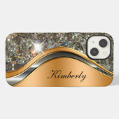 Klassieke Bling Monogram Glamour iPhone Hoesje (Achterkant horizontaal)