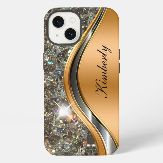 Klassieke Bling Monogram Glamour iPhone Hoesje (Achterkant)
