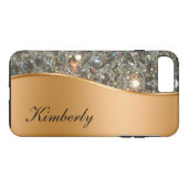 Klassieke Bling Monogram iPhone 7 Plus Hoesje (Achterkant (Horizontaal))