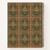 Klassieke bloeiende perzik smaragdgroene ornamente notitieboek (Achterkant)
