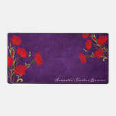 Klassieke Bloem Kunst Rode Anjer Voeg Naam Toe Paa Bureaumat (Voorkant)