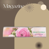 Klassieke Bloem Rozen Boeket Abstract Bureau Naambordje