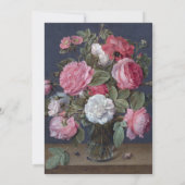 Klassieke bloemboeket kunst bruidsdouche kaart (Achterkant)