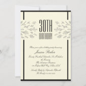 Klassieke Bloemen Beige Volwassen Verjaardag uitno Kaart (Voorkant)