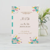 Klassieke Bloemen Chique bruiloft uitnodiging (Staand voorkant)