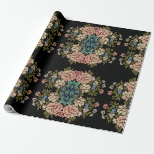 Klassieke Bloemen Elegant Retro Vintage Inspiratie Cadeaupapier