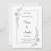 Klassieke Bloemen Elegant Save The Date Wieden Kaart (Voorkant)