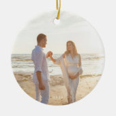 Klassieke Bloemen Kerst Botanische 2 Foto Keramisch Ornament (Voorkant)