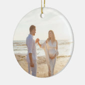 Klassieke Bloemen Kerst Botanische 2 Foto Keramisch Ornament (Links)