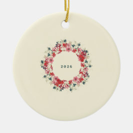 Klassieke Bloemen Kerst Botanische Familie Foto Keramisch Ornament