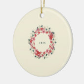 Klassieke Bloemen Kerst Botanische Familie Foto Keramisch Ornament (Links)