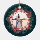 Klassieke Bloemen Kerst Botanische Familie Foto Keramisch Ornament (Achterkant)