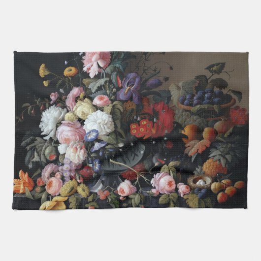 Klassieke  bloemen Vase Art Painting Theedoek (Horizontaal)
