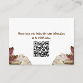 Klassieke Bloemen Wit Bruiloft RSVP Informatiekaartje (Achterkant)