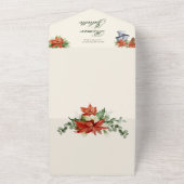 Klassieke bloemenbruiloft waterverf kerst all in one uitnodiging (Buitenkant)