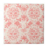 Klassieke Bloemendamask Roze Roos Tegeltje (Voorkant)