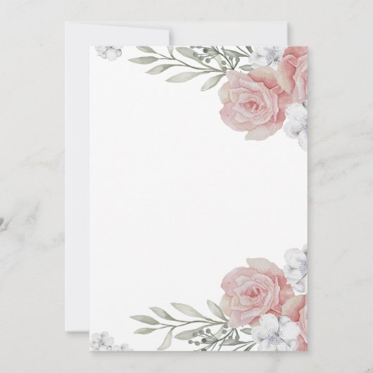 Klassieke bloemeneenvoudige elegante kaart (Achterkant)