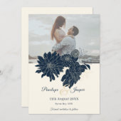 Klassieke Bloemenfoto Save the Date Uitnodiging (Voorkant / Achterkant)