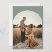 Klassieke bloemengroenmonogram bruiloft kaart (Achterkant)