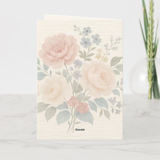 Klassieke bloemengroetkaart kaart (Achterkant)