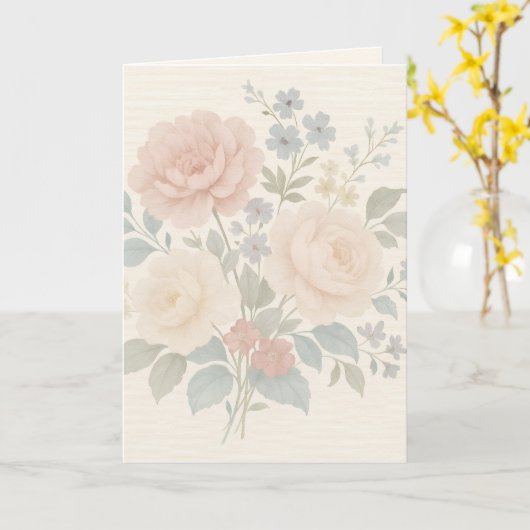 Klassieke bloemengroetkaart kaart (Gele Bloem)