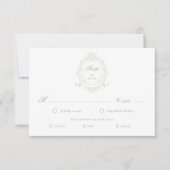 Klassieke Bloemenkam RSVP Maaltijdkeuze Kaart (Voorkant)