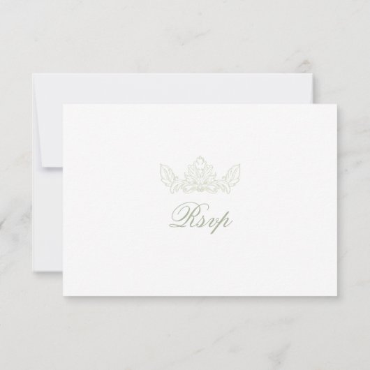 Klassieke Bloemenkam RSVP Maaltijdkeuze Kaart (Achterkant)