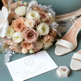 Klassieke Bloemenkam RSVP Maaltijdkeuze Kaart