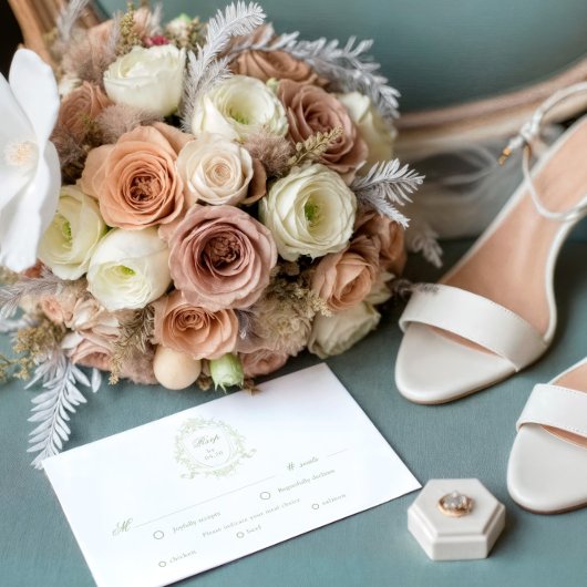 Klassieke Bloemenkam RSVP Maaltijdkeuze Kaart