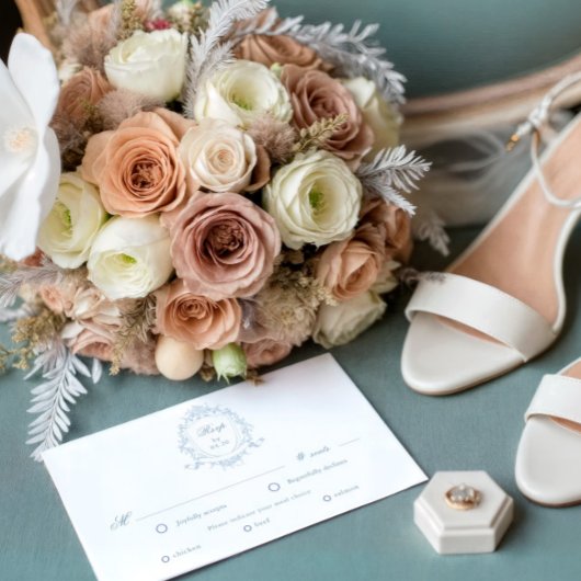 Klassieke Bloemenkam RSVP Maaltijdkeuze Kaart