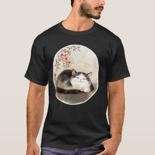 Klassieke Bloemenkittens Retro Japanse Kunst Huisd T-shirt