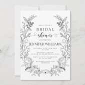 Klassieke bloemenkrans Bruidsdouche Uitnodiging (Voorkant)