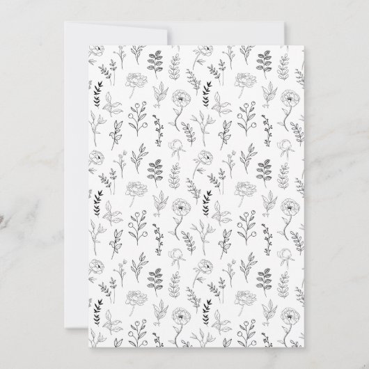 Klassieke bloemenkrans Bruidsdouche Uitnodiging (Achterkant)