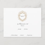 Klassieke bloemenkrans monogram bruiloft informatiekaartje (Voorkant)