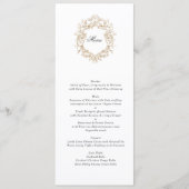 Klassieke bloemenkrans monogram bruiloft menu (Voorkant)