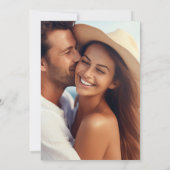 Klassieke Bloemenkrans Monogram Fotobruiloft Kaart (Achterkant)