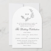 Klassieke Bloemenkrans Monogram Trouwboog Kaart (Voorkant)