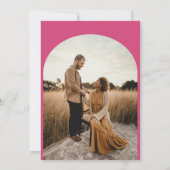 Klassieke bloemenmagenta monogram bruiloft kaart (Achterkant)